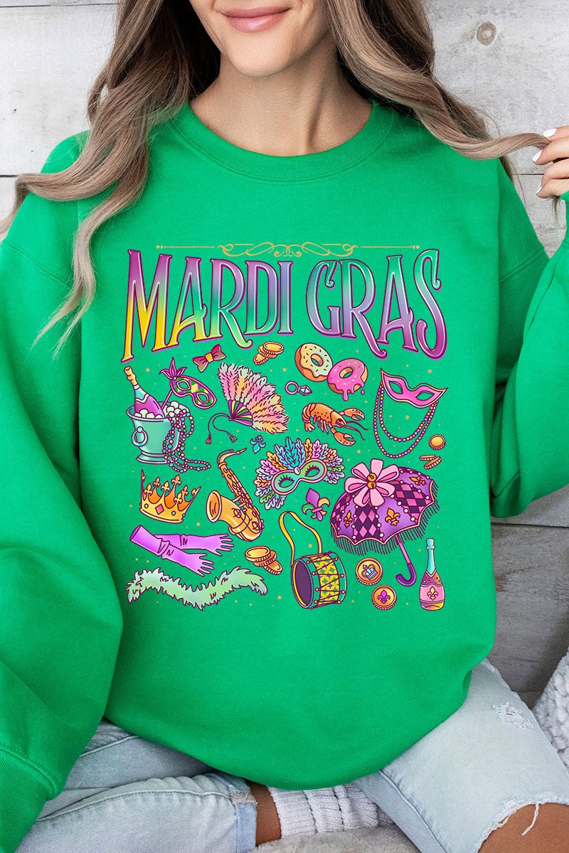 Beads, Bows, and Bourbon St Heavy Blend Crew Sweatshirt - Wholesale Accessory Market