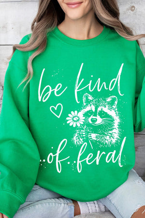 Be Kind Of Feral Raccoon Heavy Blend Crew Sweatshirt - Wholesale Accessory Market
