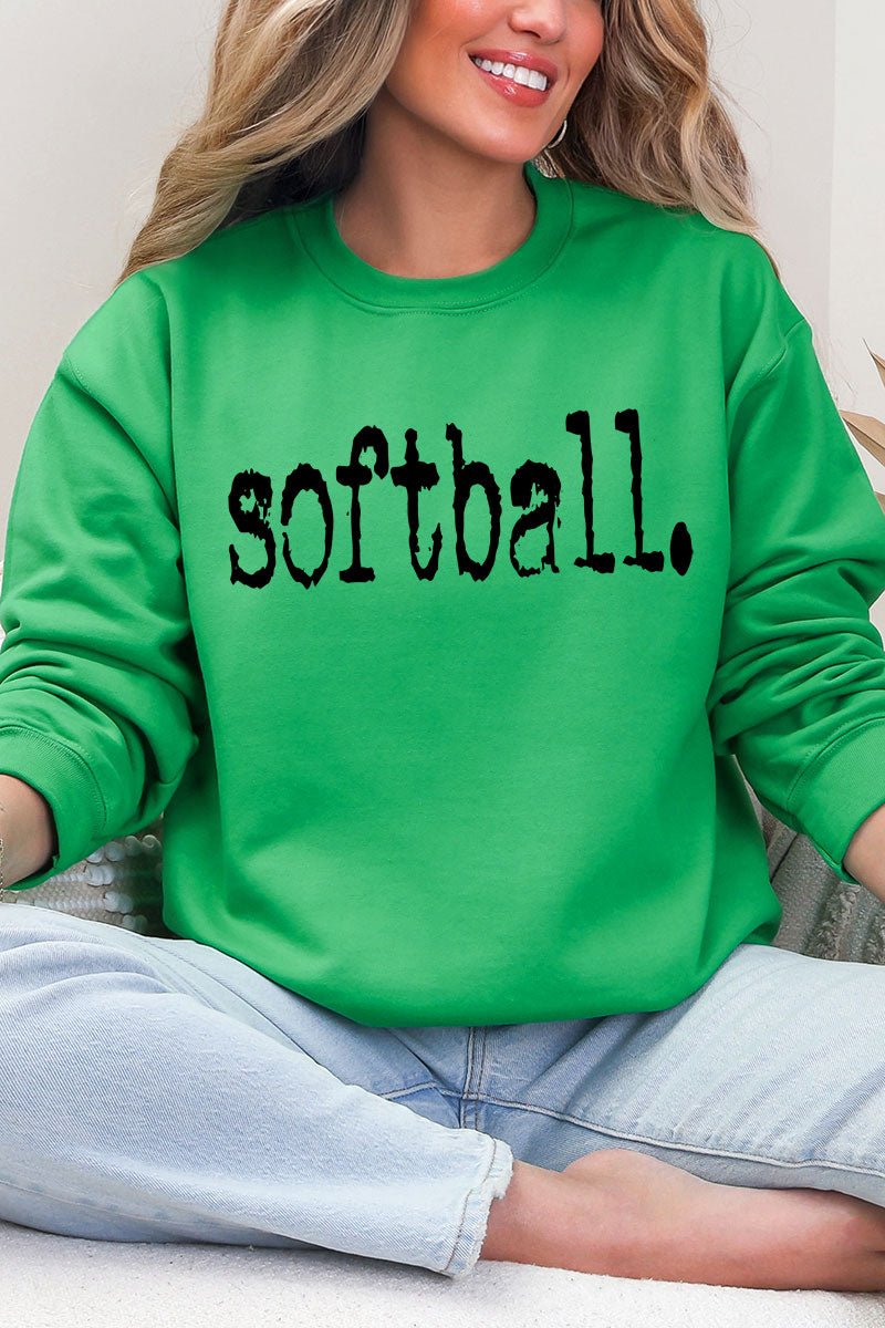 Distressed Softball. Heavy Blend Crew Sweatshirt - Wholesale Accessory Market