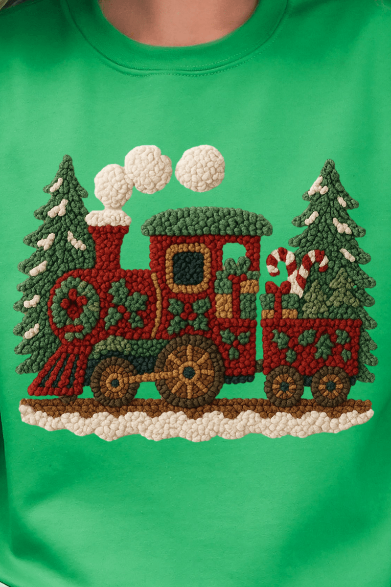 Faux Yarn Mistletoe Express Heavy Blend Crew Sweatshirt - Wholesale Accessory Market