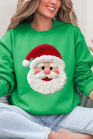 Faux Yarn Stitched With Cheer Santa Heavy Blend Crew Sweatshirt - Wholesale Accessory Market
