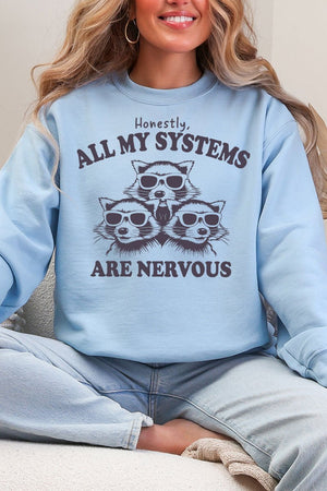 All My Systems Are Nervous Heavy Blend Crew Sweatshirt - Wholesale Accessory Market