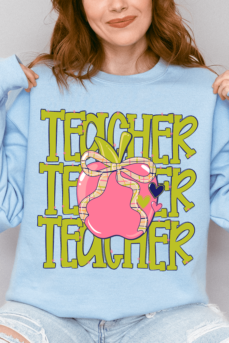 Apple For The Teacher Heavy Blend Crew Sweatshirt - Wholesale Accessory Market