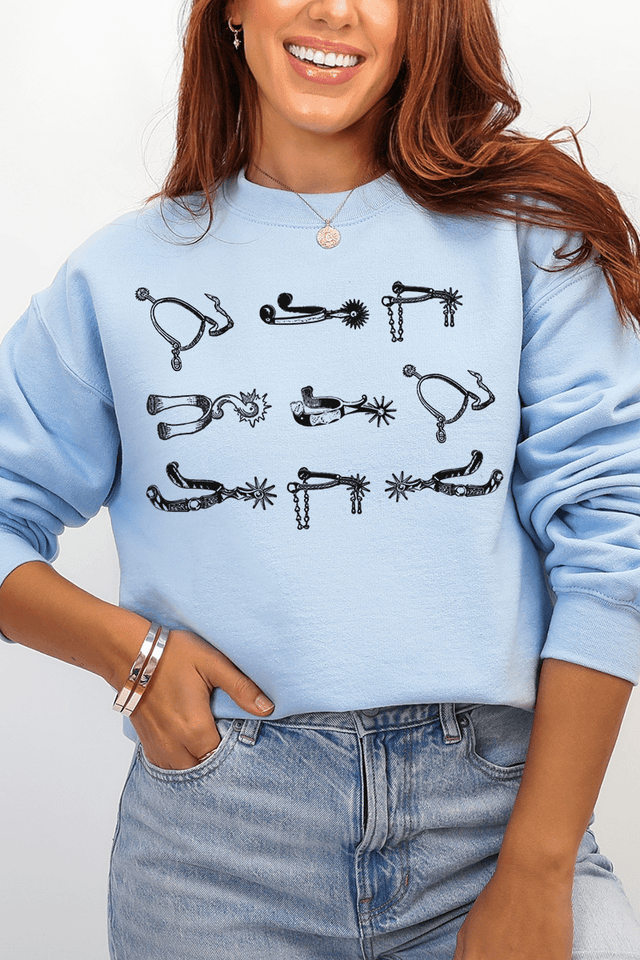 Boot Spurs Heavy Blend Crew Sweatshirt - Wholesale Accessory Market