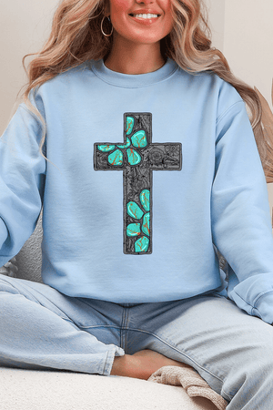 Concho Cross Heavy Blend Crew Sweatshirt - Wholesale Accessory Market