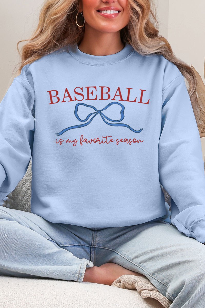 Coquette My Favorite Baseball Ecosmart Crewneck Sweatshirt - Wholesale Accessory Market