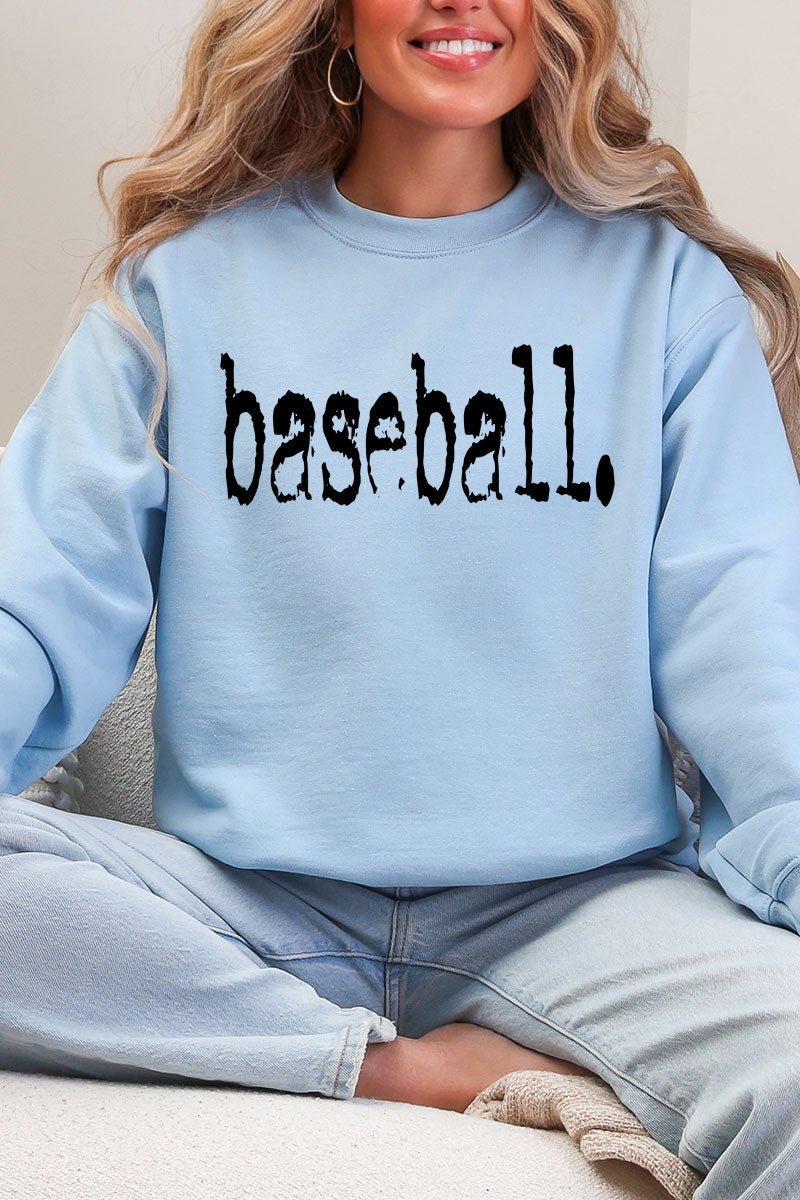 Distressed Baseball. Heavy Blend Crew Sweatshirt - Wholesale Accessory Market