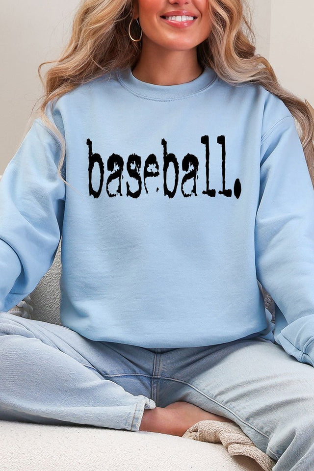 Distressed Baseball. Heavy Blend Crew Sweatshirt - Wholesale Accessory Market