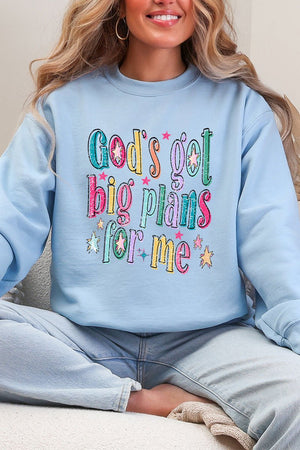 Distressed Big Plans For Me Heavy Blend Crew Sweatshirt - Wholesale Accessory Market
