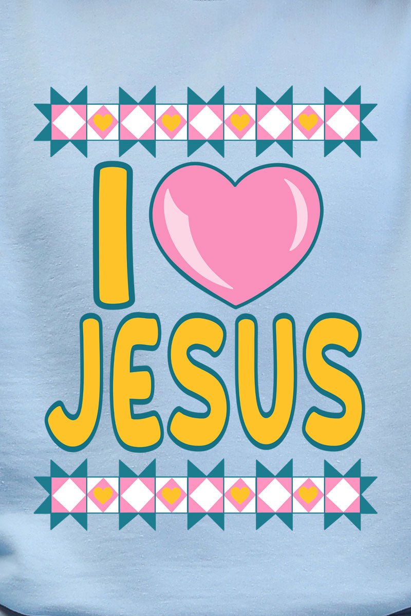 Folk Faith: I Love Jesus Heavy Blend Crew Sweatshirt - Wholesale Accessory Market