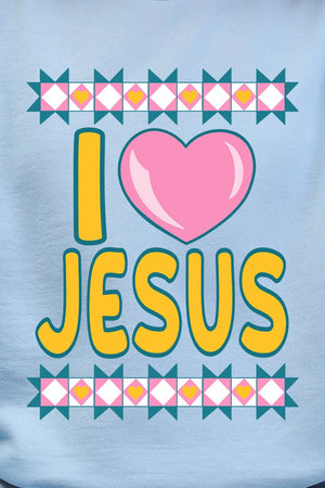 Folk Faith: I Love Jesus Heavy Blend Crew Sweatshirt - Wholesale Accessory Market