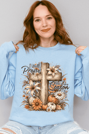 Harvest Praise Cross Heavy Blend Crew Sweatshirt - Wholesale Accessory Market