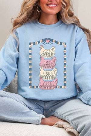 Hen Stack Hearts Heavy Blend Crew Sweatshirt - Wholesale Accessory Market