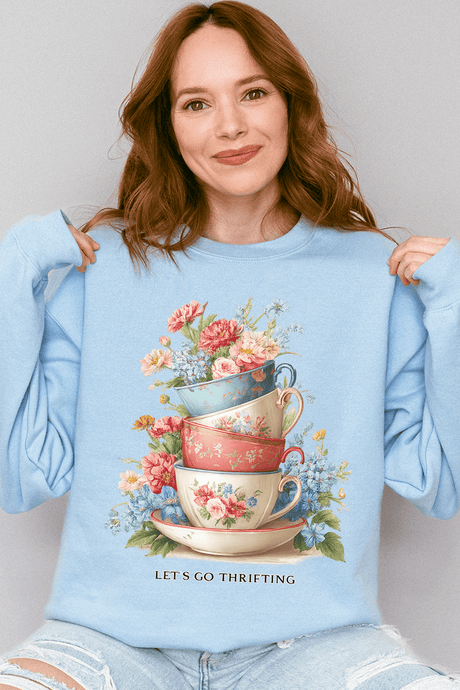 Let's Go Thrifting Heavy Blend Crew Sweatshirt - Wholesale Accessory Market