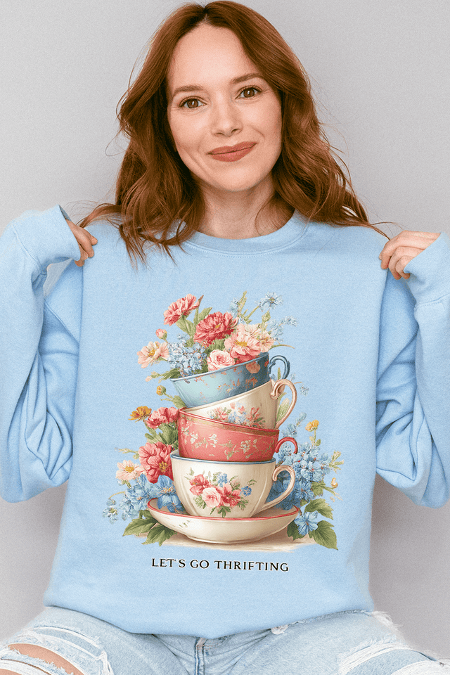 Let's Go Thrifting Heavy Blend Crew Sweatshirt - Wholesale Accessory Market