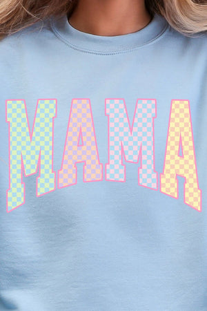 Pastel Checkered Mama Heavy Blend Crew Sweatshirt - Wholesale Accessory Market