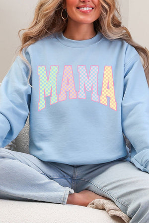 Pastel Checkered Mama Heavy Blend Crew Sweatshirt - Wholesale Accessory Market