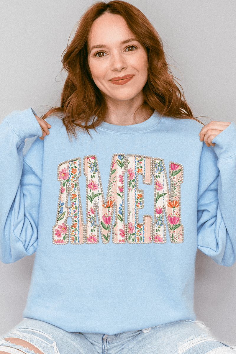Pearls & Petals Amen Heavy Blend Crew Sweatshirt - Wholesale Accessory Market