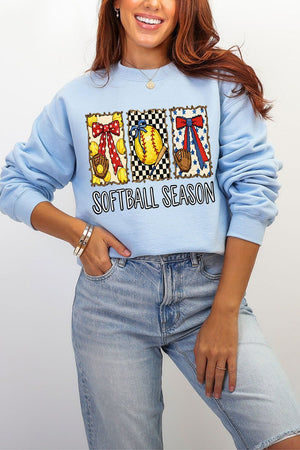 Softball Season Ribbon Heavy Blend Crew Sweatshirt - Wholesale Accessory Market