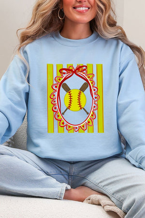 Softball Stripes Heavy Blend Crew Sweatshirt - Wholesale Accessory Market