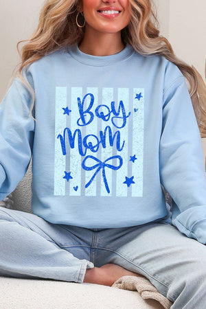 Striped Stars Boy Mom Heavy Blend Crew Sweatshirt - Wholesale Accessory Market
