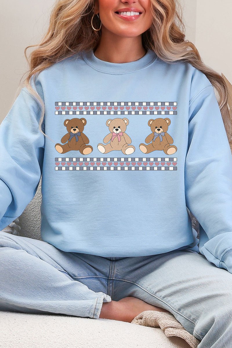 Tiny Teddy Trio Heavy - weight Crew Sweatshirt - Wholesale Accessory Market