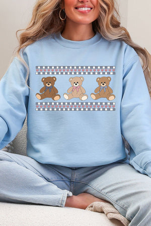 Tiny Teddy Trio Heavy - weight Crew Sweatshirt - Wholesale Accessory Market