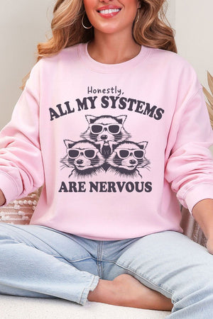 All My Systems Are Nervous Heavy Blend Crew Sweatshirt - Wholesale Accessory Market