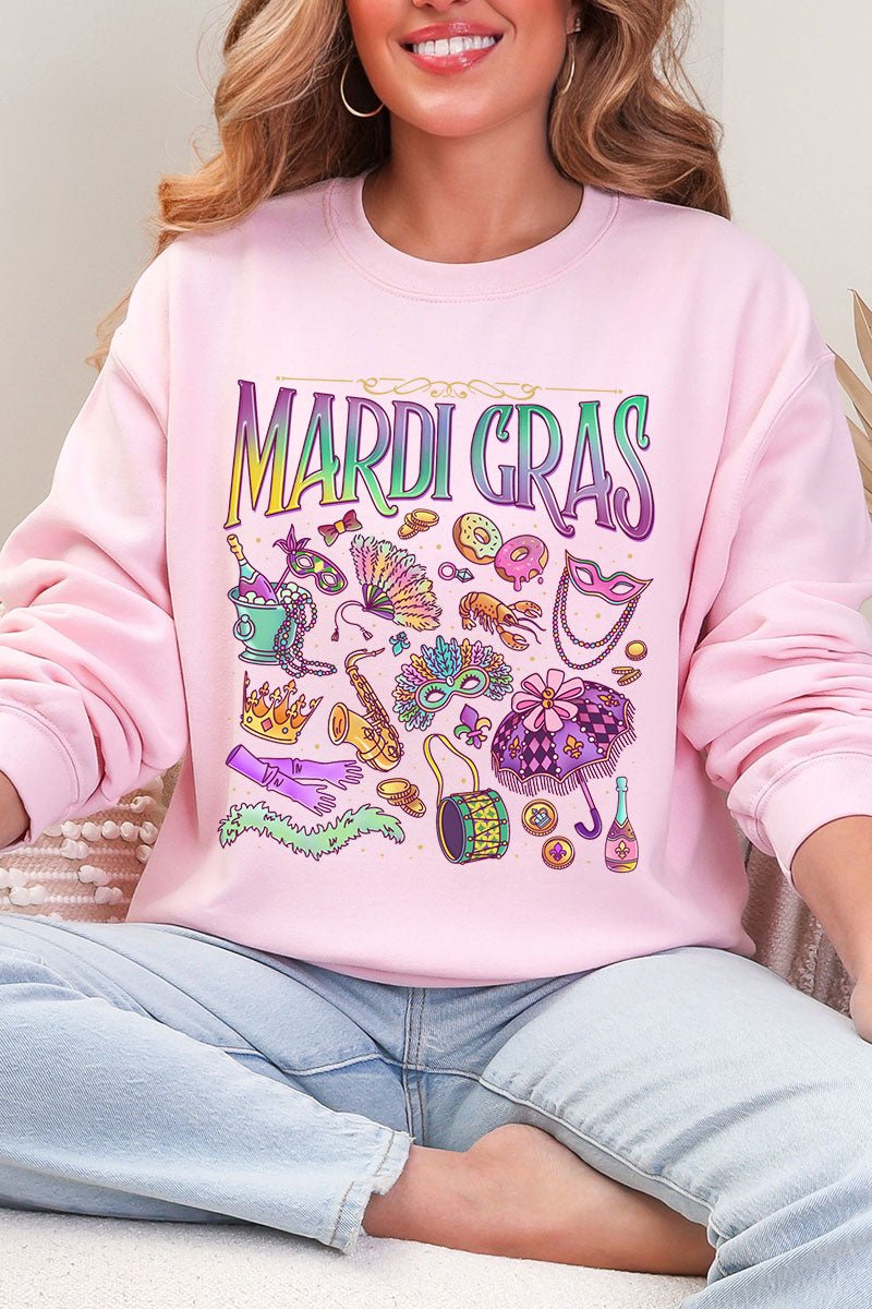 Beads, Bows, and Bourbon St Heavy Blend Crew Sweatshirt - Wholesale Accessory Market