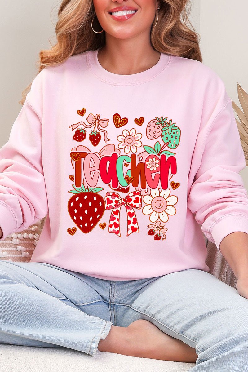 Berry Sweet Teacher Heavy Blend Crew Sweatshirt - Wholesale Accessory Market