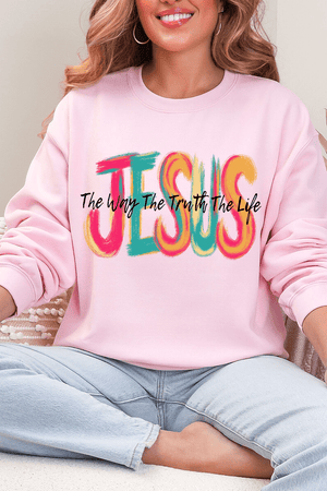 Brushstroke Jesus Heavy Blend Crew Sweatshirt - Wholesale Accessory Market