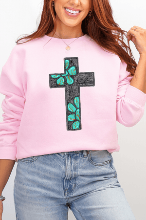 Concho Cross Heavy Blend Crew Sweatshirt - Wholesale Accessory Market