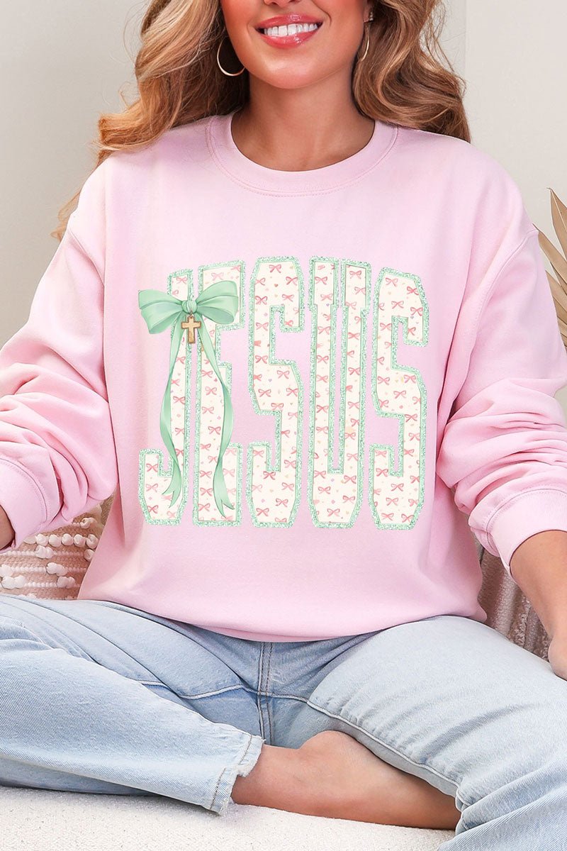 Coquette Cross Jesus Heavy Blend Crew Sweatshirt - Wholesale Accessory Market