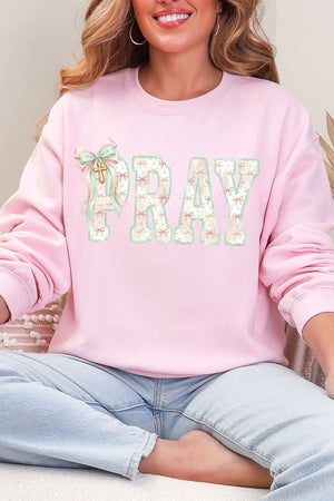Coquette Cross Pray Heavy Blend Crew Sweatshirt - Wholesale Accessory Market