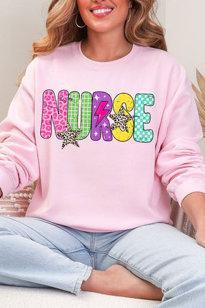 Distressed Retro Nurse Heavy Blend Crew Sweatshirt - Wholesale Accessory Market