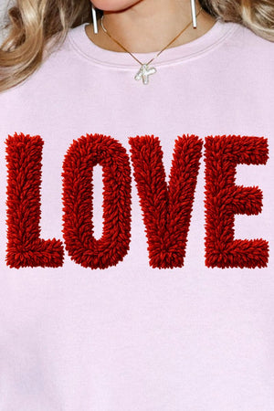 Fall In Love Faux Yarn Heavy Blend Crew Sweatshirt - Wholesale Accessory Market