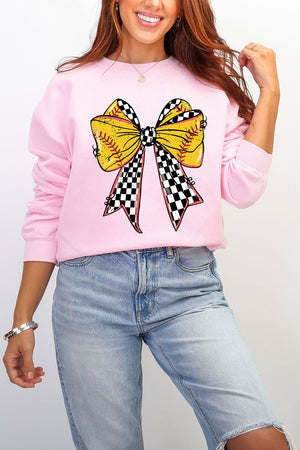 Fastpitch Check Heavy Blend Crew Sweatshirt - Wholesale Accessory Market