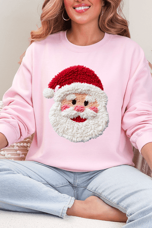 Faux Yarn Stitched With Cheer Santa Heavy Blend Crew Sweatshirt - Wholesale Accessory Market