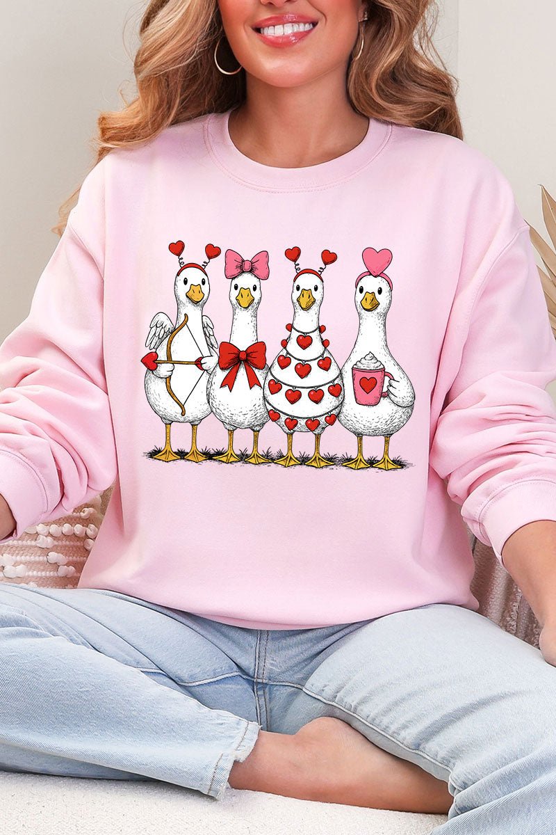 Geese In Love Formation Heavy Blend Crew Sweatshirt - Wholesale Accessory Market