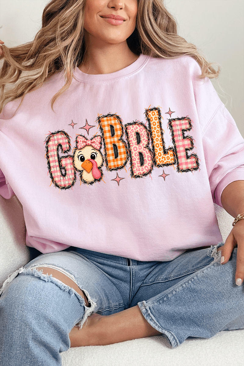 Gobble In Gingham Heavy Blend Crew Sweatshirt - Wholesale Accessory Market