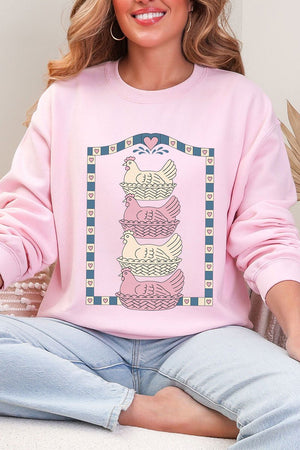 Hen Stack Hearts Heavy Blend Crew Sweatshirt - Wholesale Accessory Market