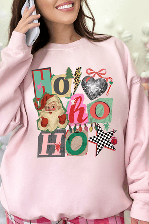 Ho Ho Retro Christmas Heavy Blend Crew Sweatshirt - Wholesale Accessory Market