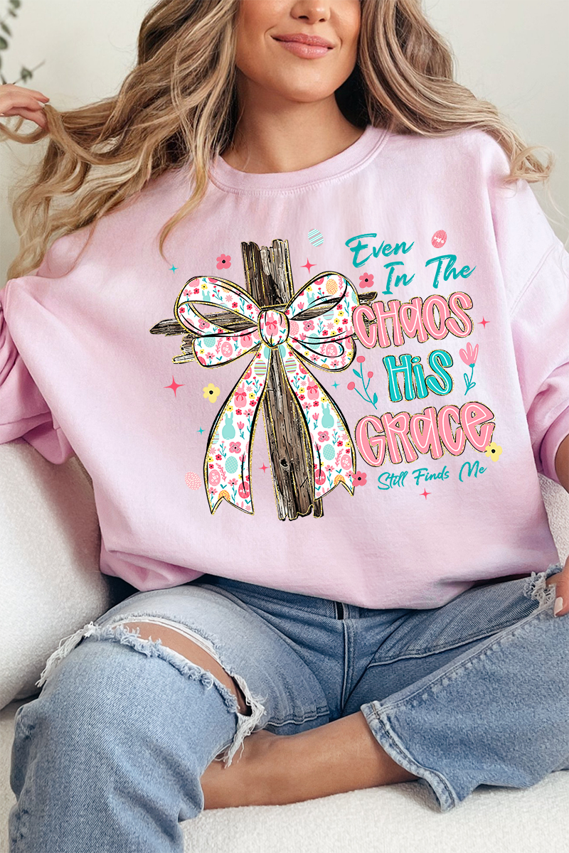 In The Chaos Coquette Cross Heavy Blend Crew Sweatshirt - Wholesale Accessory Market