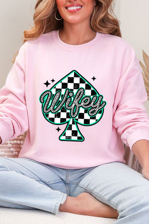 Lucky Spade Wifey Heavy Blend Crew Sweatshirt - Wholesale Accessory Market