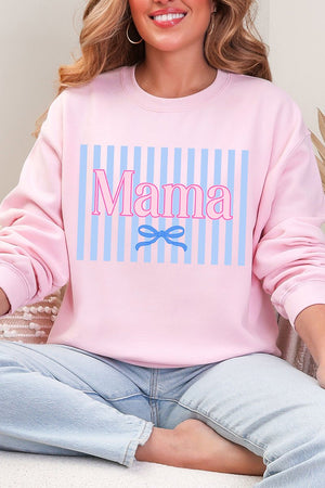 Mama Striped Heavy Blend Crew Sweatshirt - Wholesale Accessory Market