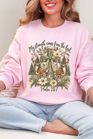 My Strength Woodland Deer Heavy Blend Crew Sweatshirt - Wholesale Accessory Market