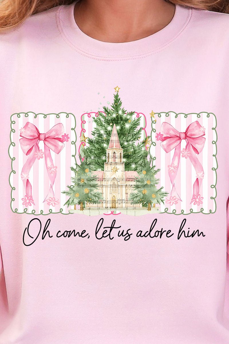 Notes Oh Come Let Us Adore Him Heavy Blend Crew Sweatshirt - Wholesale Accessory Market