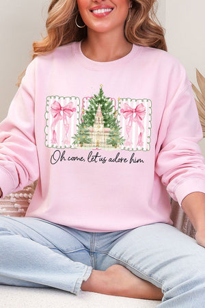 Notes Oh Come Let Us Adore Him Heavy Blend Crew Sweatshirt - Wholesale Accessory Market