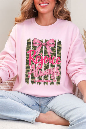Rejoice Always Girly Camo Heavy Blend Crew Sweatshirt - Wholesale Accessory Market