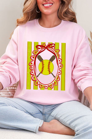 Softball Stripes Heavy Blend Crew Sweatshirt - Wholesale Accessory Market